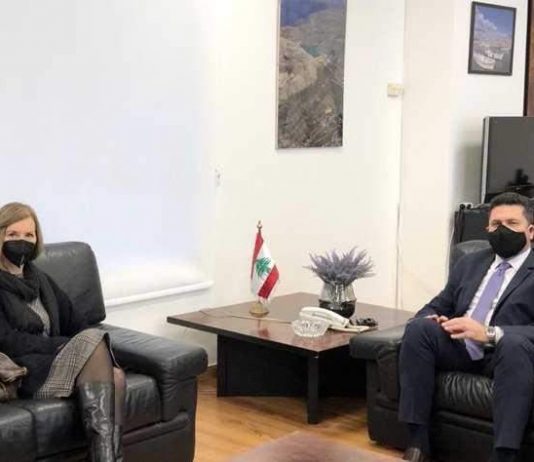 غجر يتابع مع السفيرة الإيطالية المشاريع المتعلقة بالغاز والمياه